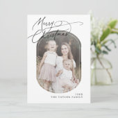 DARCY Black Digitale Boho Familie Kerstfoto Feestdagenkaart (Staand voorkant)