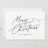 DARCY Black Elegant Familie  Vrolijk Kerstfeest Feestdagenkaart (Voorkant)