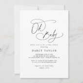 DARCY Boho Modern Zwart Wit Oh Baby Baby shower Kaart (Voorkant)