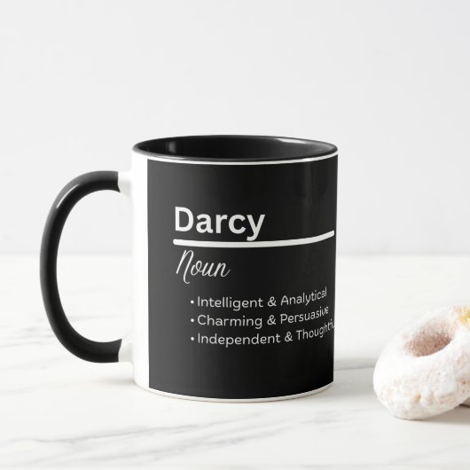 Darcy Boy Name Definition Personalized Mug Mok (Met donut)