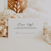 DARCY Eenvoudig Zwart Wit Baby shower Luier Raffle Informatiekaartje