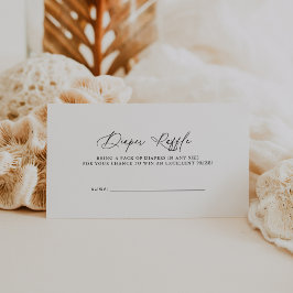 DARCY Eenvoudig Zwart Wit Baby shower Luier Raffle Informatiekaartje