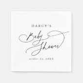 DARCY Eenvoudige Boho Zwart Wit Baby shower Servet (Voorkant)