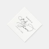 DARCY Eenvoudige Boho Zwart Wit Baby shower Servet (Hoek)