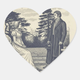 Darcy & Elizabeth scène Hart Sticker