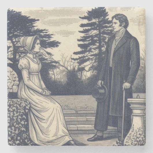 Darcy & Elizabeth scène Stenen Onderzetter (Voorkant)