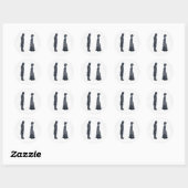 Darcy & Elizabeth silhouet Ronde Sticker (Vel)