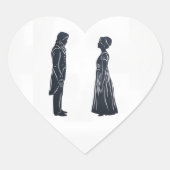 Darcy & Elizabeth silhouette Hart Sticker (Voorkant)