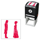 Darcy & Elizabeth Silhouette Zelfinktende Stempel (In situ)