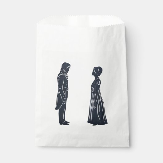 Darcy & Elizabeth silhouetten Bedankzakje (Voorkant)