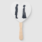 Darcy & Elizabeth silhouetten + citaat Handwaaier (Voorkant)