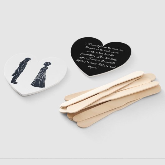 Darcy & Elizabeth silhouettes + quote Handwaaier (Niet-gemonteerd)