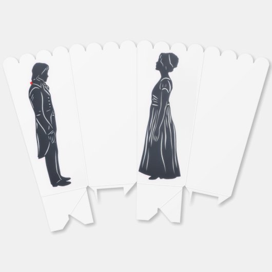 Darcy en Elizabeth Silhouetten Bedankdoosjes (Ongevouwen)