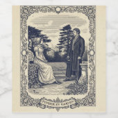 Darcy en Elizabeth Wijn Etiket (Enkel label)