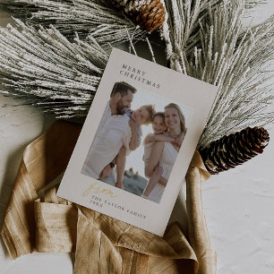 DARCY Gold Foil  Familie Foto Kerst Folie Feestdagenkaart