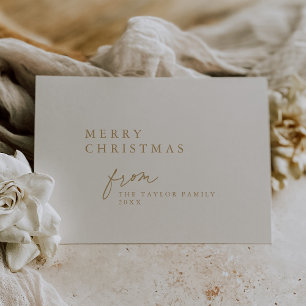 DARCY Gold Unique Boho DIY Modern Vrolijk Kerstfee Feestdagenkaart