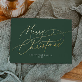 DARCY Green Folie Familie Vintage Vrolijk Kerstfee Folie Feestdagenkaart