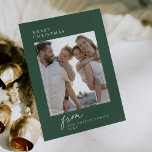 DARCY Green Unieke  Familie Foto Kerst Feestdagenkaart<br><div class="desc">DARCY Green Unieke  Familie Foto Kerstvakantie Kaart. Personaliseer de voorkant van de kaart met een foto,  je familienaam en het jaar. Personaliseer de achterkant met een optionele vakantiebegroeting of familienieuws en uw familienaam.</div>