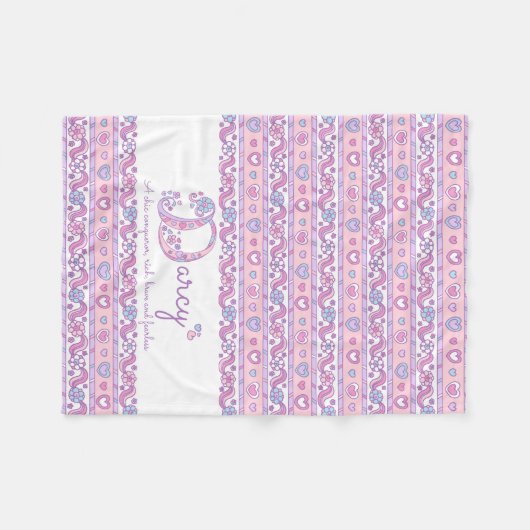 Darcy letter D aangepaste naam betekent patroon Fleece Deken (Voorkant (Horizontaal))