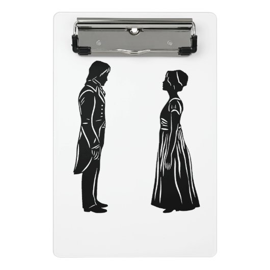 Darcy & Lizzy silhouet plus citaat Mini Klembord (Voorkant)