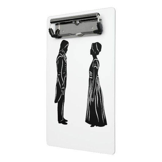 Darcy & Lizzy silhouette plus quote Mini Klembord (Angled2)