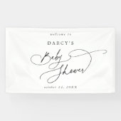 DARCY Minimalist Unique Zwart Wit Baby shower Spandoek (Horizontaal)