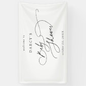 DARCY Minimalist Unique Zwart Wit Baby shower Spandoek (Verticaal)