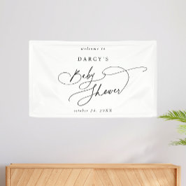 DARCY Minimalist Unique Zwart Wit Baby shower Spandoek
