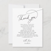 DARCY Minimalistisch modern zwart wit Baby shower Bedankkaart (Voorkant)