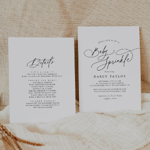 DARCY Minimalistische unieke Black White Baby Spri Kaart