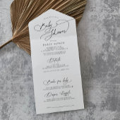 DARCY Modern Zwart Wit Luier Raffle Baby shower All In One Uitnodiging