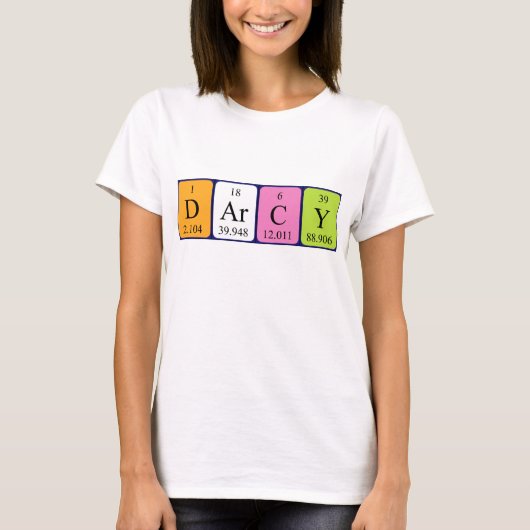 Darcy periodieke lijstnaam shirt (Voorkant)