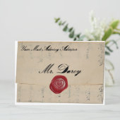 Darcy Regency Love Letter Invitation Kaart (Staand voorkant)