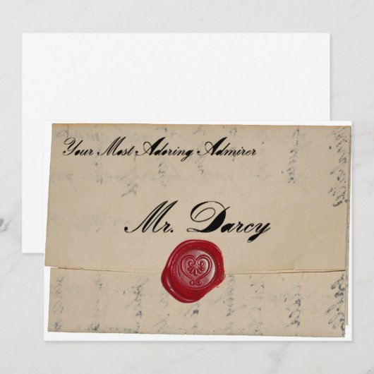 Darcy Regency Love Letter Invitation Kaart (Voorkant / Achterkant)