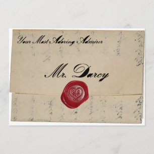 Darcy Regency Love Letter Invitation Kaart