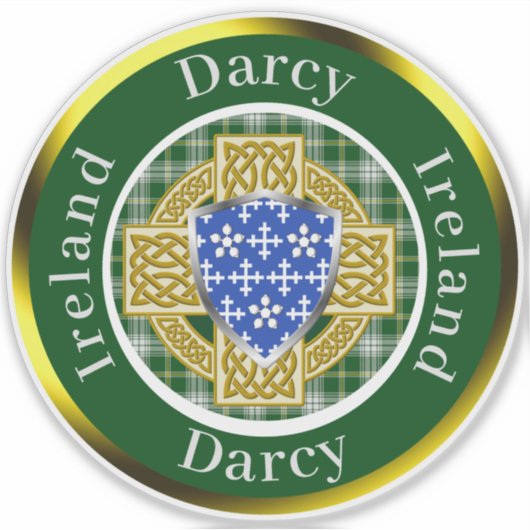 Darcy Shield & Celtic Cross gepersonaliseerd Sticker (Voorkant)
