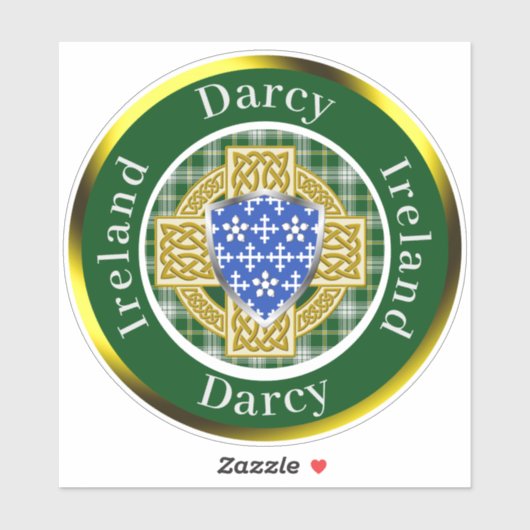Darcy Shield & Celtic Cross gepersonaliseerd Sticker (Vel)