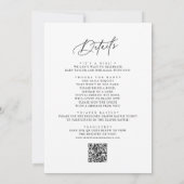 DARCY Simple Boho QR Code Zwart Wit Baby shower Kaart (Achterkant)