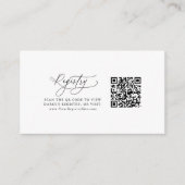 DARCY Simple Zwart Wit QR Code Gift Registry Informatiekaartje (Voorkant)