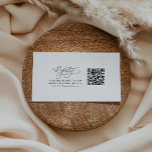 DARCY Simple Zwart Wit QR Code Gift Registry Informatiekaartje<br><div class="desc">Deze eenvoudige zwart-witte QR code cadeau register bijsluiter kaart van het Darcy Collectie is de perfecte eenvoudige invitatie insert. Het moderne minimalistische ontwerp is voorzien van tijdloze zwart-wit romantische kalligrafie met bohemian sprookjesachtige stijl. Deze registerkaarten zijn perfect voor een bruiloft,  vrijgezellenfeest of baby shower.</div>