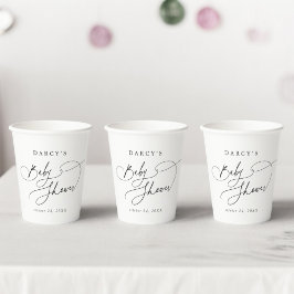 DARCY Unique Classic Boho Zwart Wit Baby shower Papieren Bekers