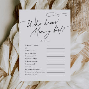 DARCY Wie kent mama beste Baby shower spel Kaart
