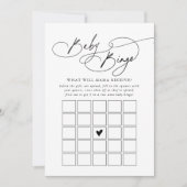 DARCY Zwart Wit Baby Bingo Baby shower Game Kaart (Voorkant)