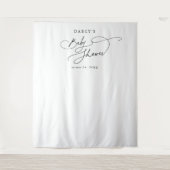 DARCY Zwart Wit Foto Prop Baby shower Achtergrond Wandkleed (Voorkant)