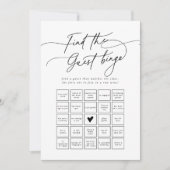 DARCY Zwart Wit Vind de Gast Bingo Game Kaart (Voorkant)