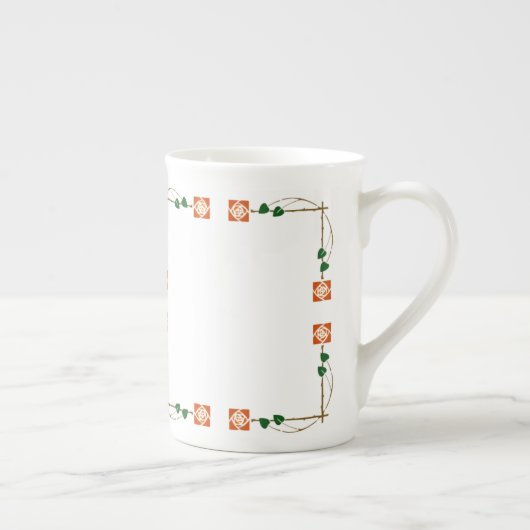 Dard Hunter Geïnspireerd Roos Porselein Kop (Rechts)