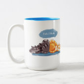 DARE 2 DELEN KATTEN door Jeff Willis Art Tweekleurige Koffiemok (Links)