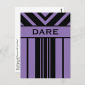 Dare Black en Paarse Stripes & Chevrons Briefkaart (Voorkant / Achterkant)