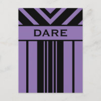 Dare Black en Paarse Stripes & Chevrons Briefkaart