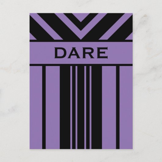 Dare Black en Paarse Stripes & Chevrons Briefkaart (Voorkant)